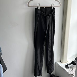 High waisted black trousers with belt